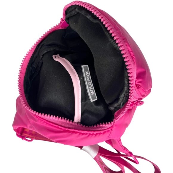 Wildfox Parachute Crossbody Zip Sling Belt Purse Pink Puffy Bag - Picture 5 of 9